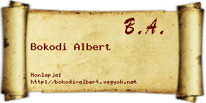 Bokodi Albert névjegykártya
